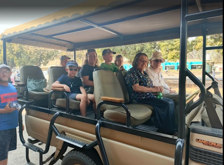 Safari drive through the African bush